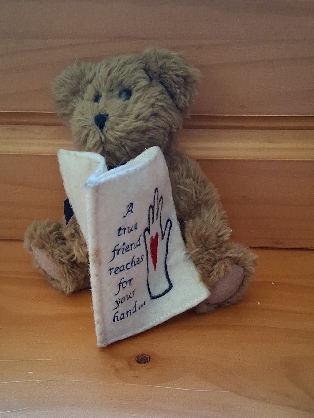 Boyds Bears Brown Plush Bear with Cream Felt Book